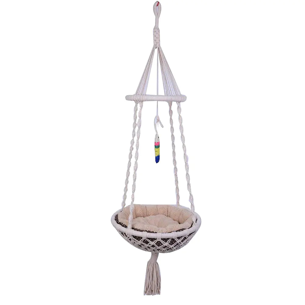 laddawan Macramé Hanging Cat Hammock